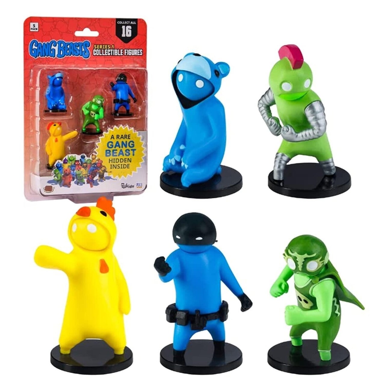 Gang Beasts Pencil Toppers 5Pk Video Game Figures Pmi International Toys